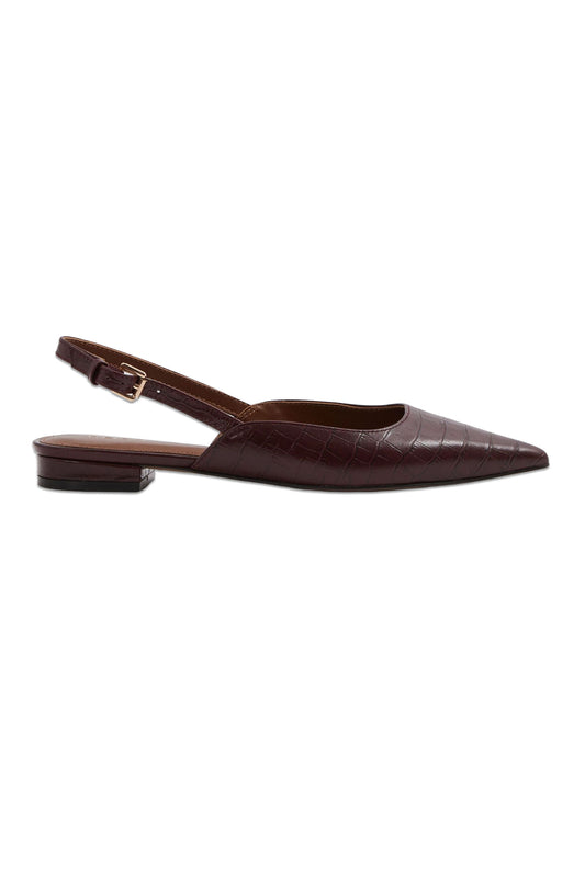 Aubrey Leather Slingback Ballerina Pumps