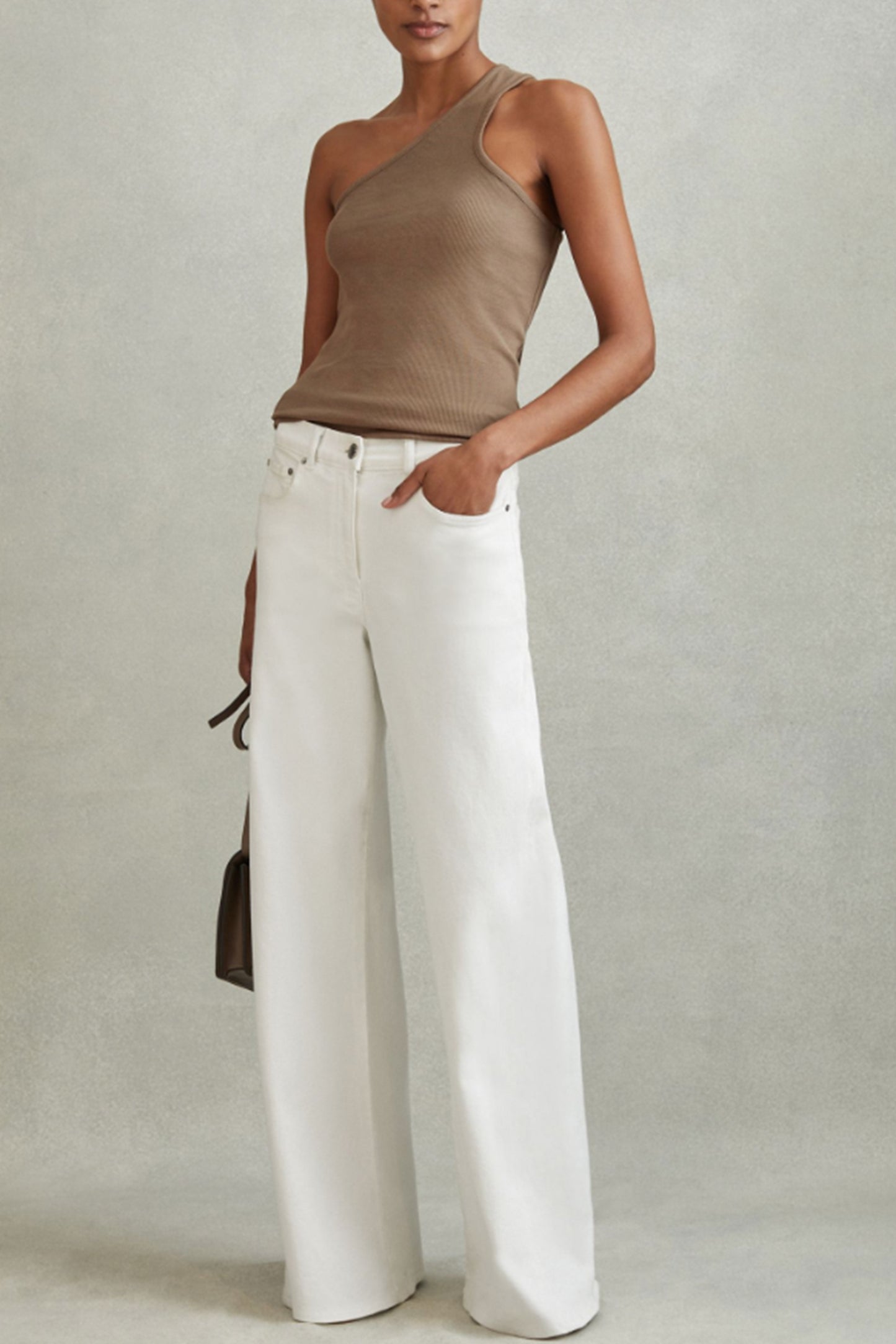 Ria Cotton Blend One-Shoulder Top