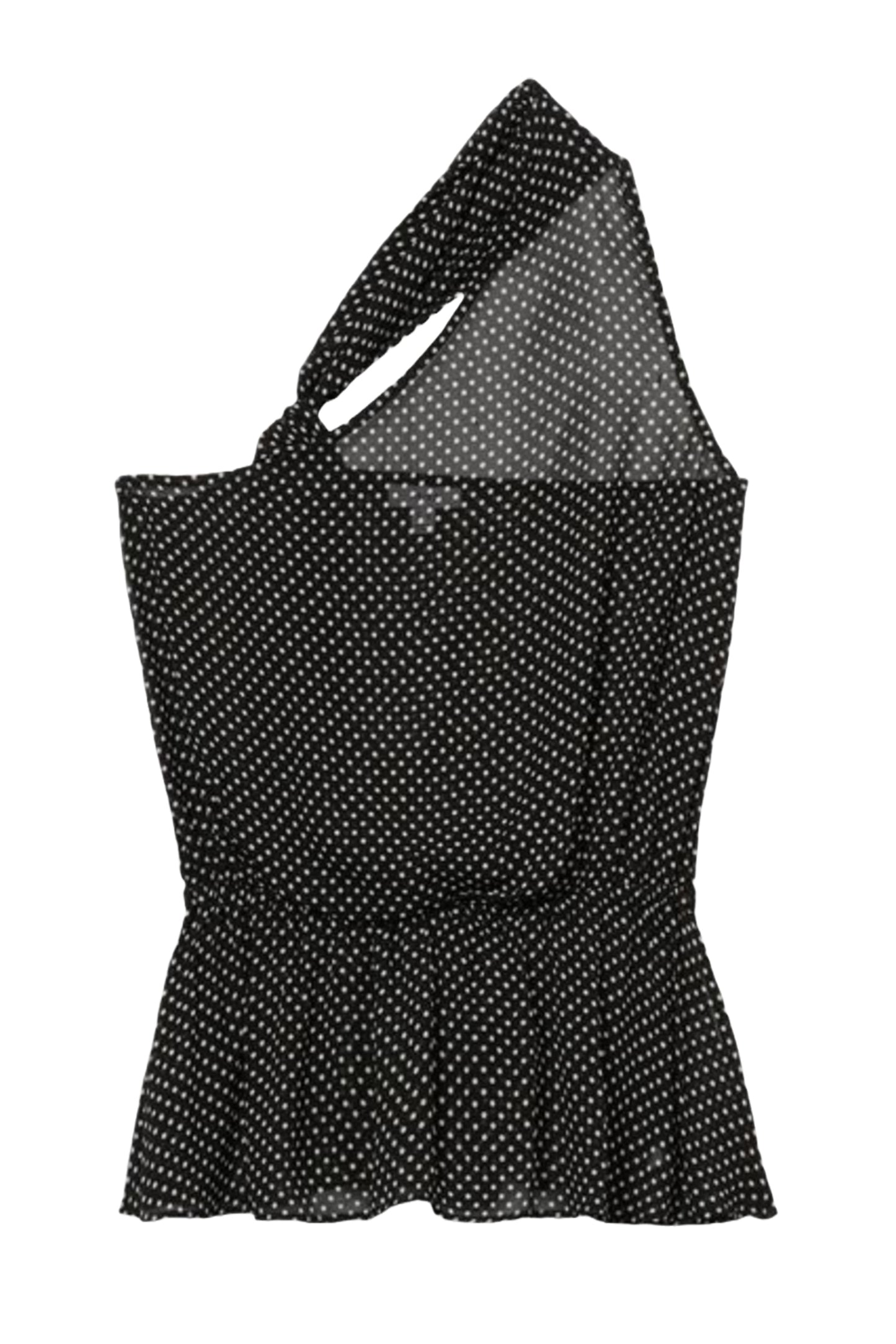 Tina One-Shoulder Polka-Dot Georgette Top