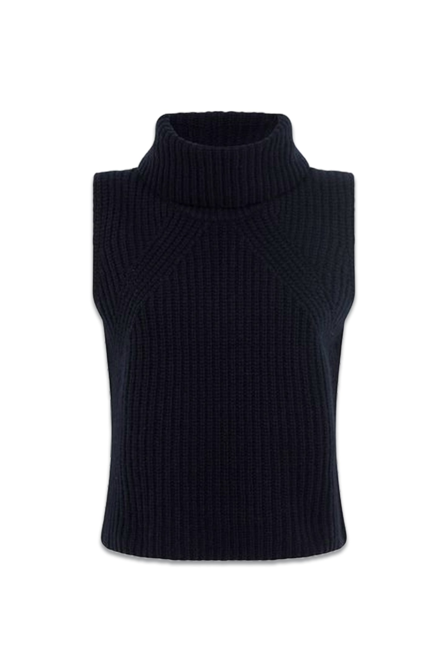 Kasha Wool-cashmere Sleeveless Removable Roll Neck Vest