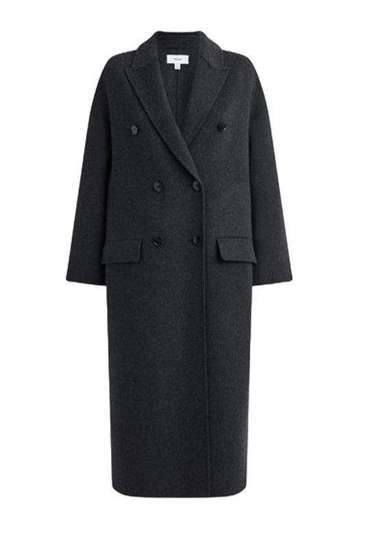 Layah Relaxed Wool Blend Double Breasted Coat
