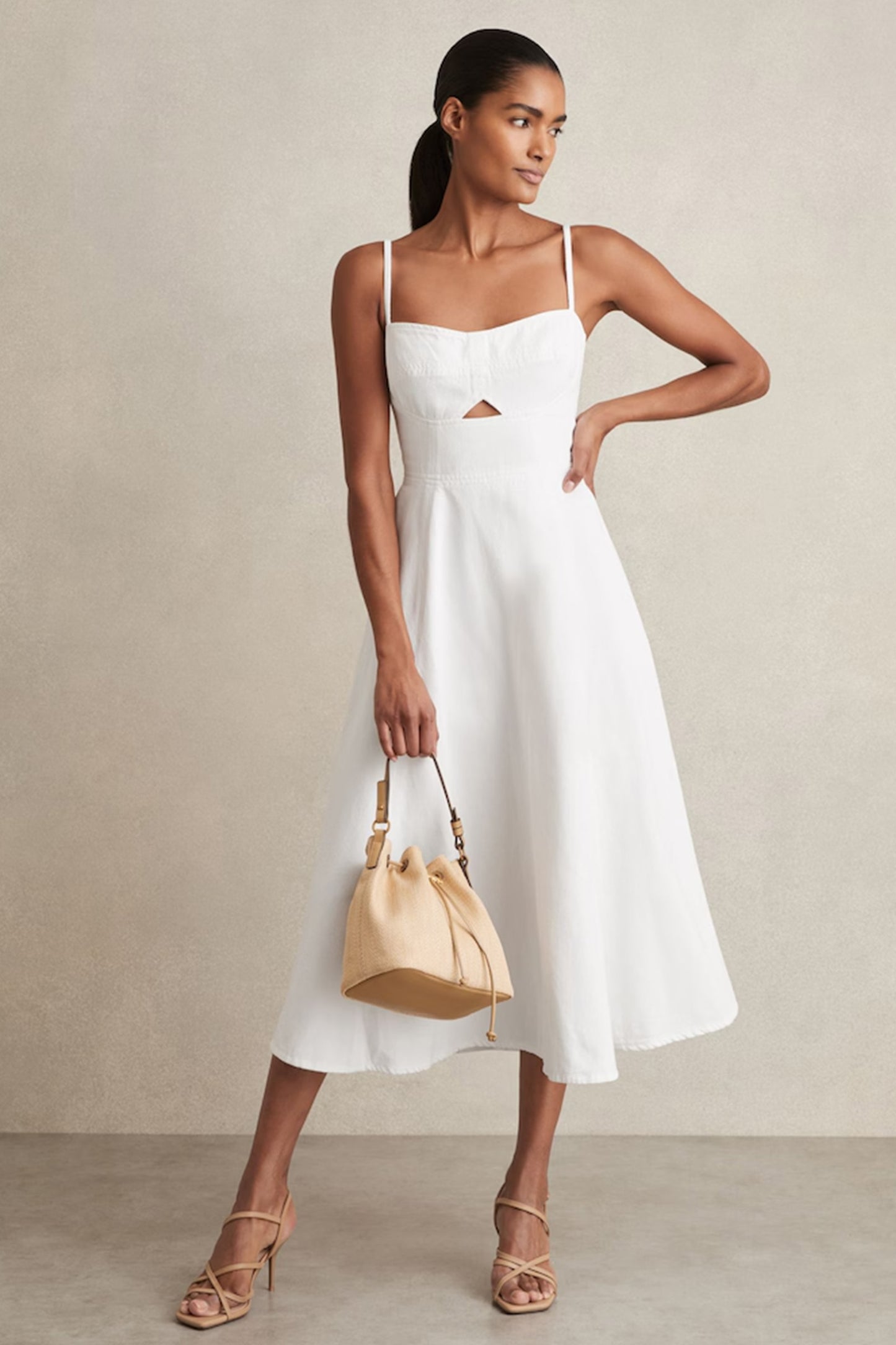 Annie Denim Fit and Flare Midi Dress