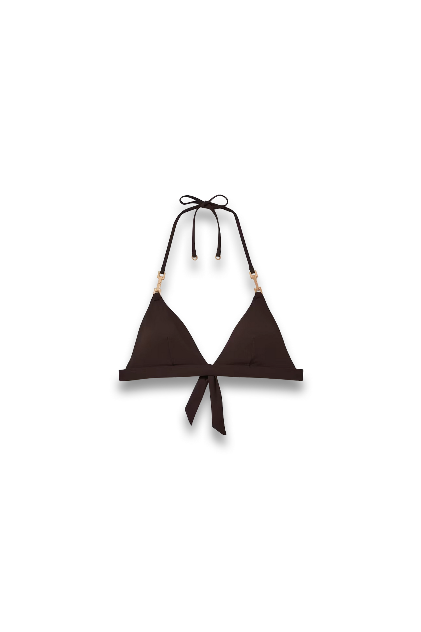Triangle Halter-neck Bikini Top in Chocolate