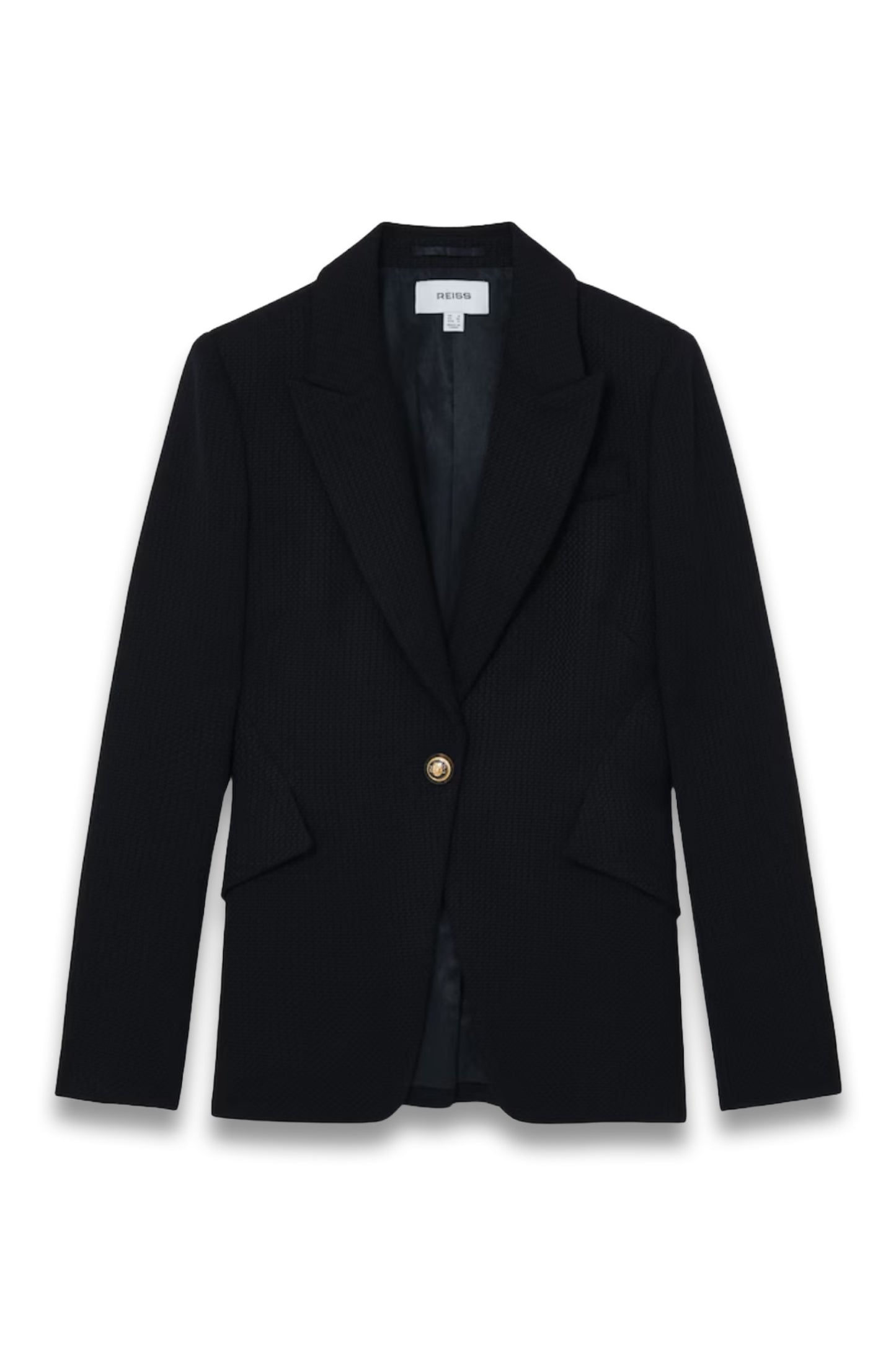Wynn Single-Breasted Textured Blazer Wool-Blend