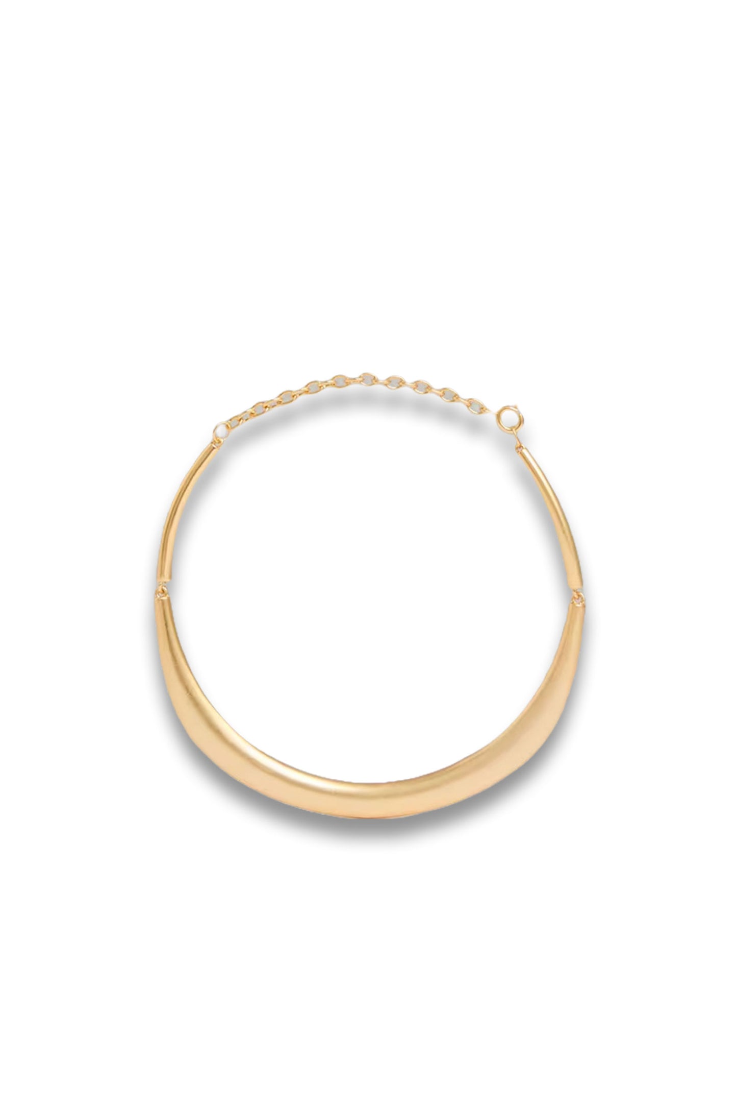 Poppy Polished Curve Choker in Gold Tone