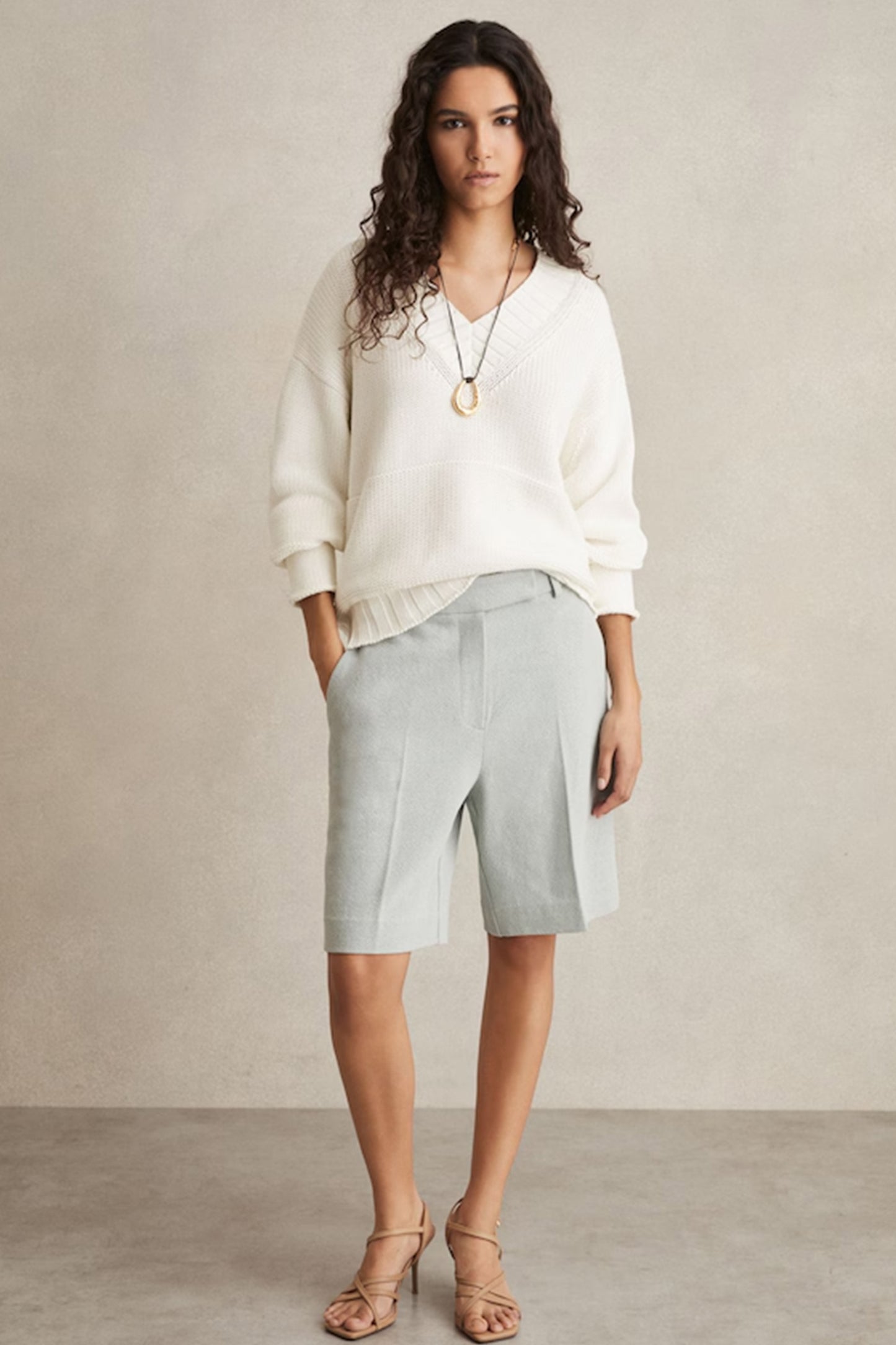 Jenny Cotton V-Neck Knit Jumper