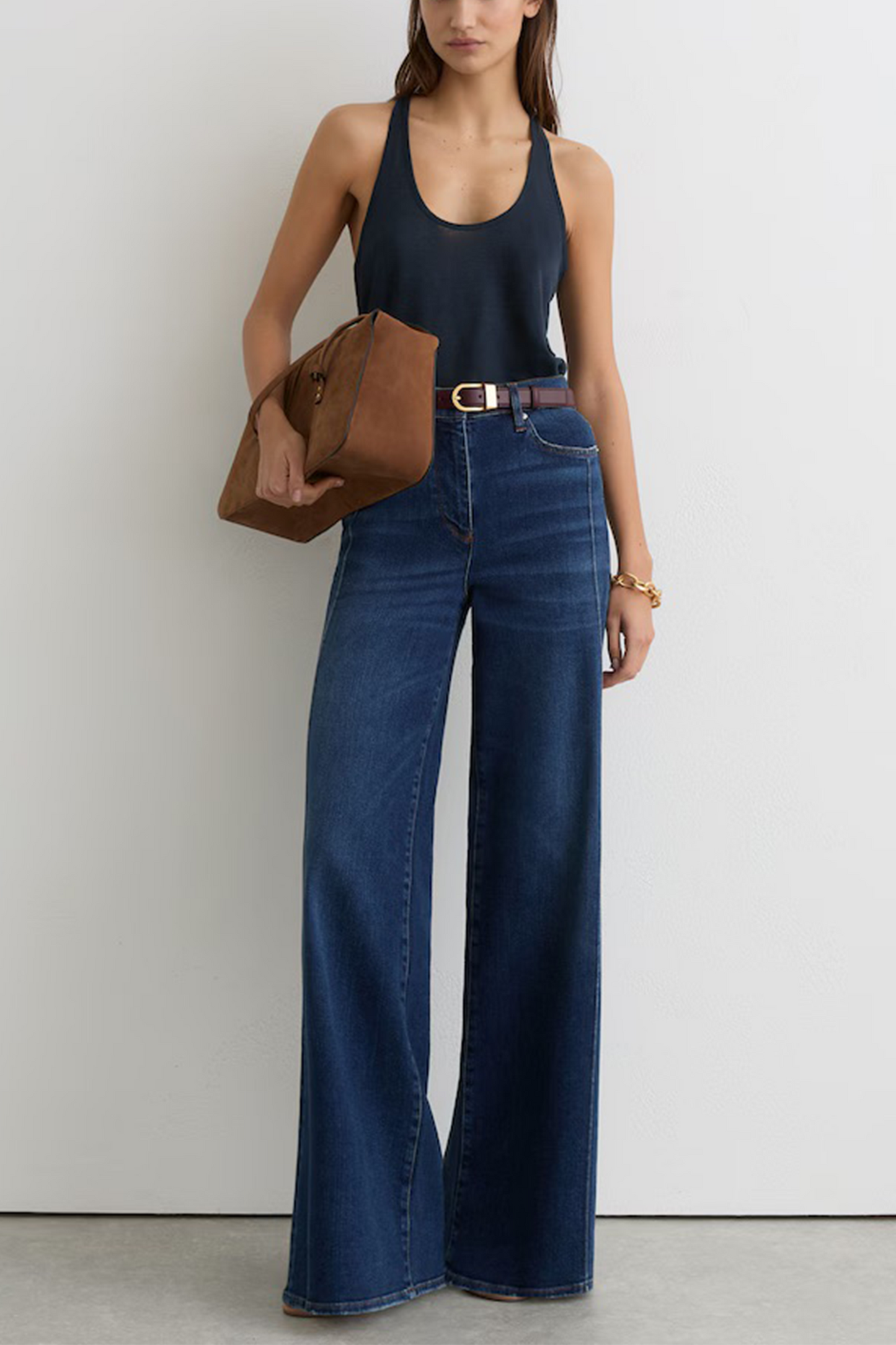 Lidie Linen Racer-Back Vest in Navy