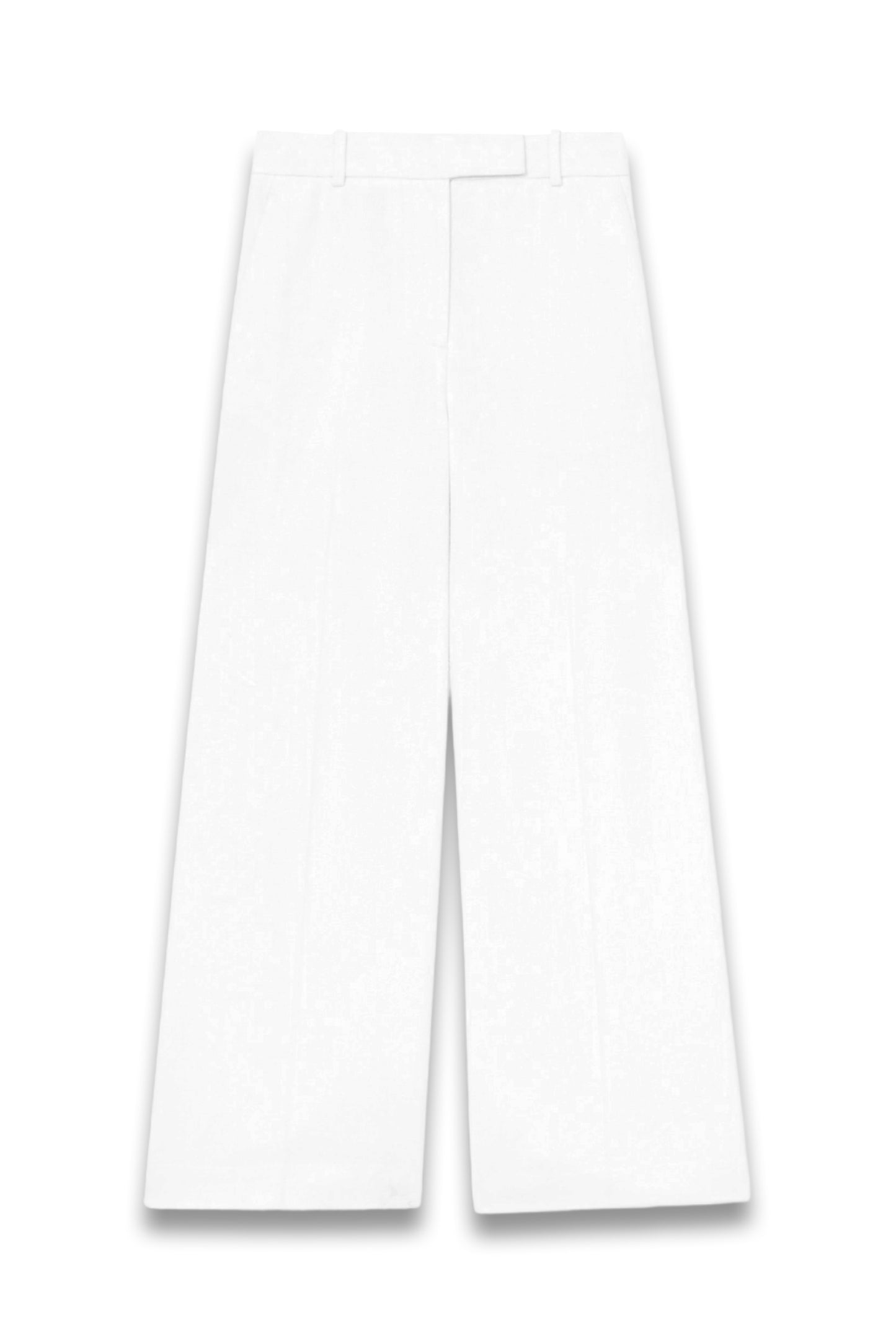Devon Linen-Blend Wide-Leg Trousers in White
