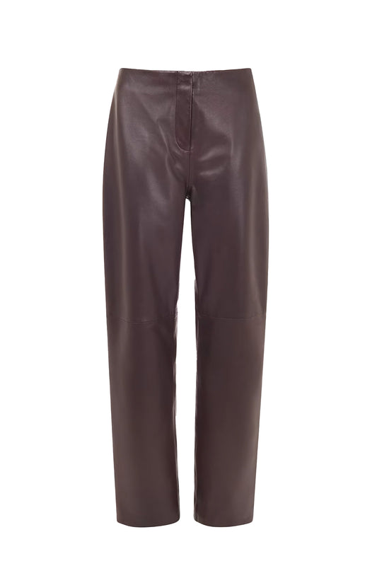 Flat Front Leather Trousers