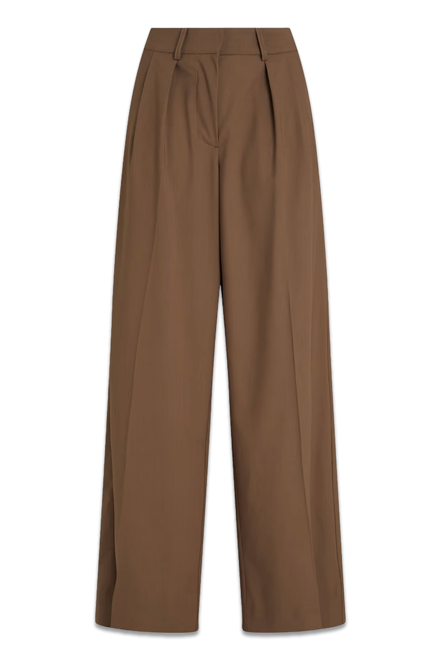 Buckled Grain de Poudre Wide-Leg Pants