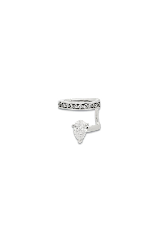 Serti Sur Vide Diamond & 18kt White-gold Ear Cuff