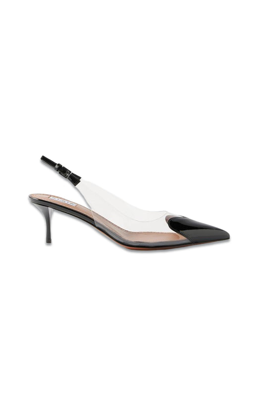 Heart 55 Vinyl And Patent-Leather Slingback Pumps