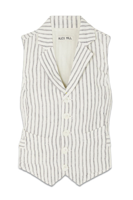 Mathilde Striped Linen Vest