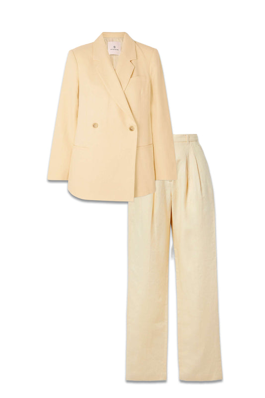 Kaia Double-Breasted Linen Blazer And Trousers