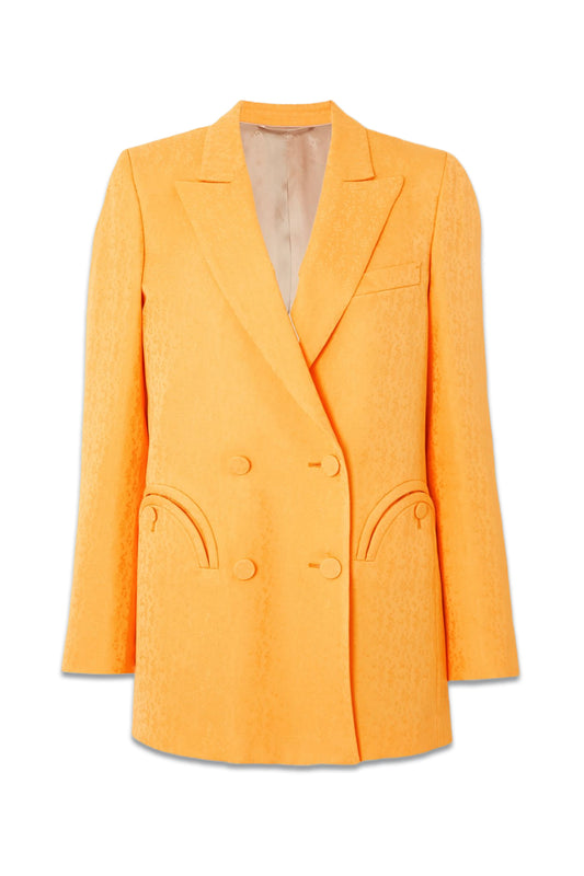 Thalia Sunset Everyday Double-Breasted Neon Jacquard Blazer