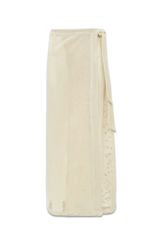 Citrine Cotton-Crochet Wrap Skirt
