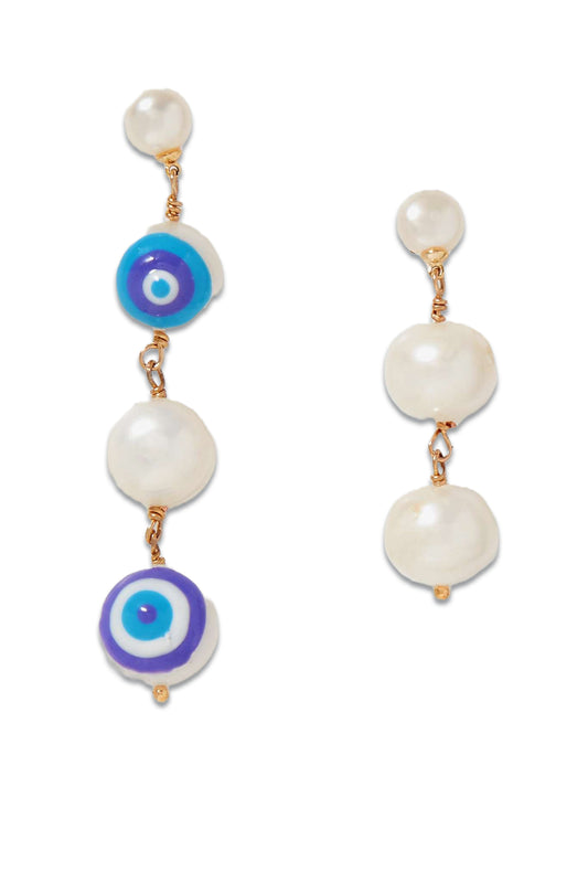 Protect Your Energy Gold-Tone Pearl Earrings