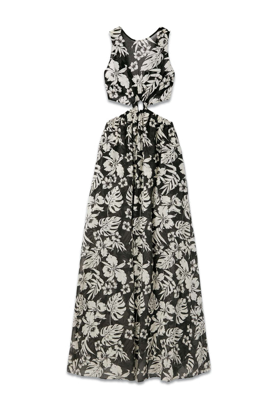 Idris Cutout Printed Cotton-Gauze Maxi Dress