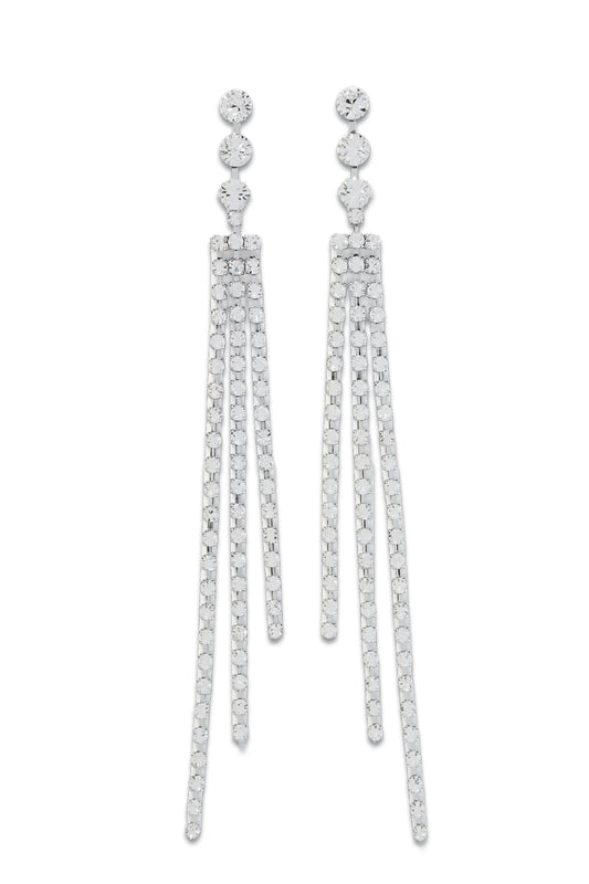 Silver-tone Crystal Earrings One Size