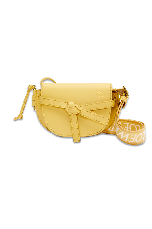 Mini Gate Dual Bag In Soft Calfskin And Jacquard