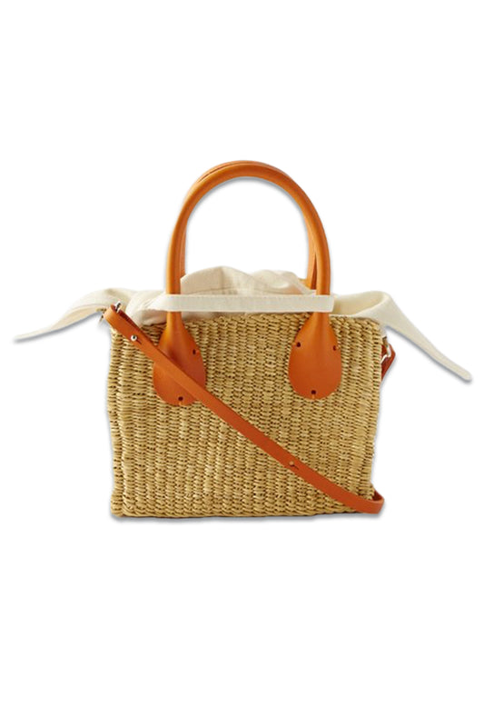 Charles Leather-Trim Basket Crossbody Bag