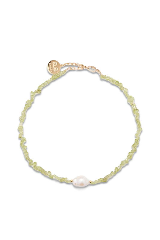 Willow Pearl, Peridot & 18kt Gold-Plated Necklace
