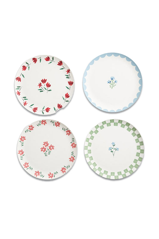 Country Melamine Picnic Dinner Plate, Set Of 4
