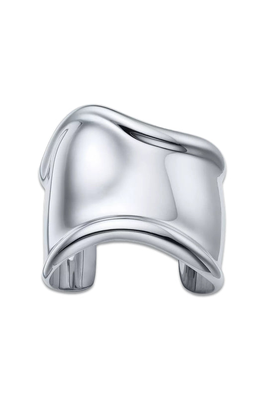 Medium Bone Cuff In Silver