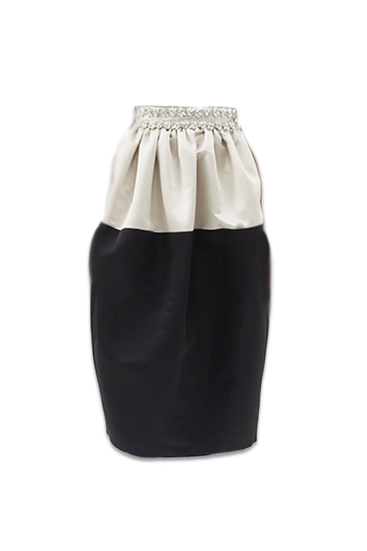 Saturn Crystal-Embellished Satin Skirt