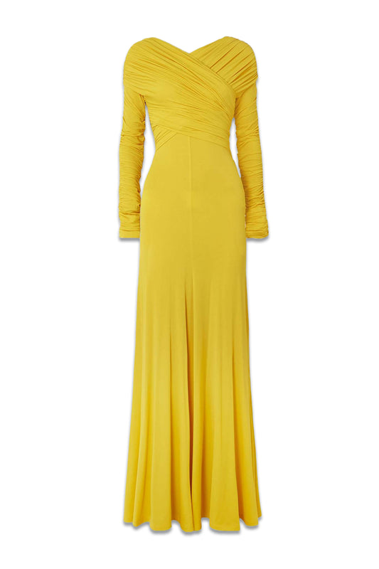 Aurelie Wrap-Effect Ruched Stretch-Jersey Maxi Dress