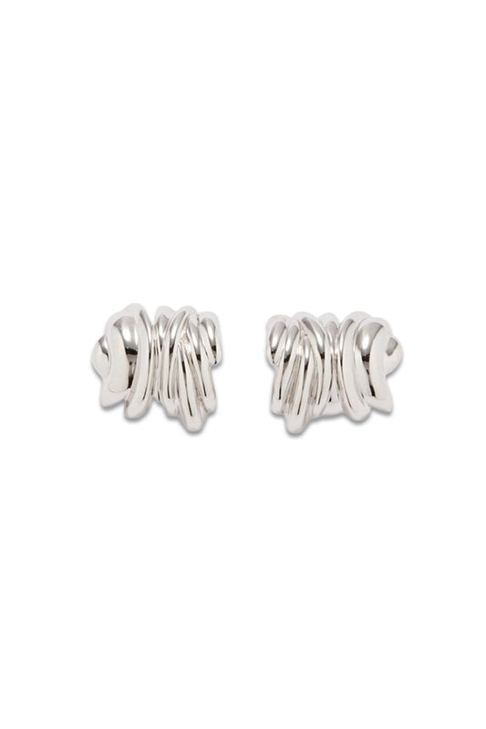 Twist Platinum-Plated Hoop Earrings