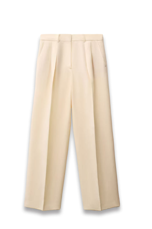 Straight-Fit Linen-Blend Suit Trousers
