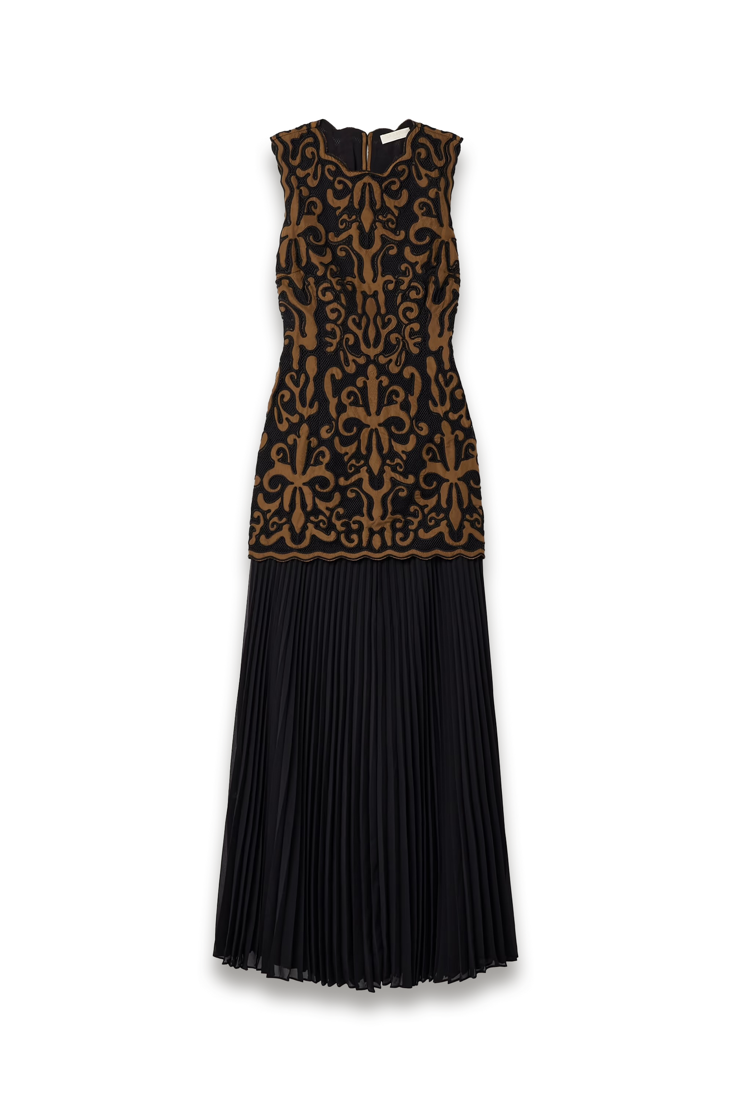 Auryn Layered Appliquéd Taffeta, Mesh and Pleated Silk-chiffon Midi Dress