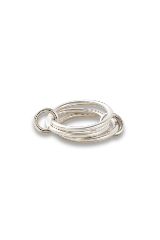 Solarium Set of Three Sterling Silver Rings