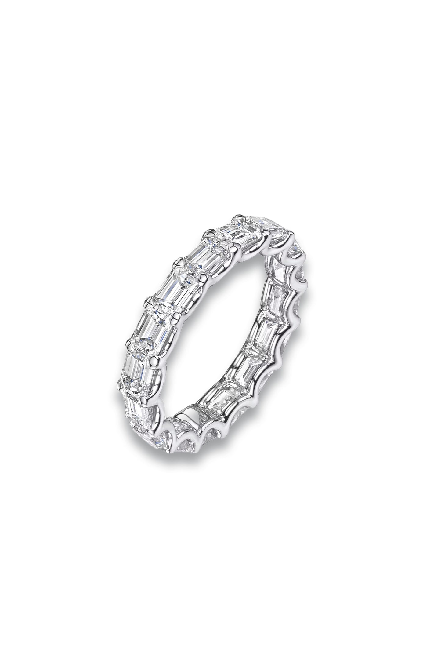 Sofia Diamond Eternity Ring Emerald Cut 2.72ct VVs Platinum Size H-I