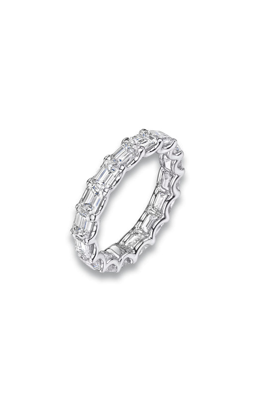 Sofia Diamond Eternity Ring Emerald Cut 2.72ct VVs Platinum Size H-I