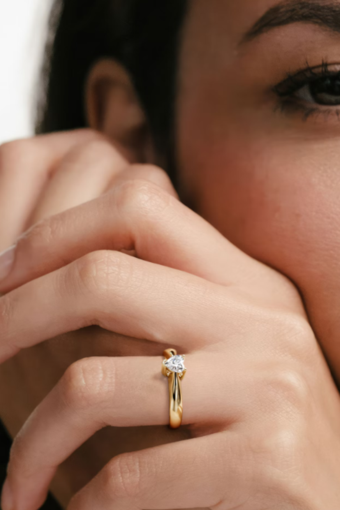 Naomi Heart Cut Lab Diamond Engagement Ring 0.50ct H/SI in 9k Gold