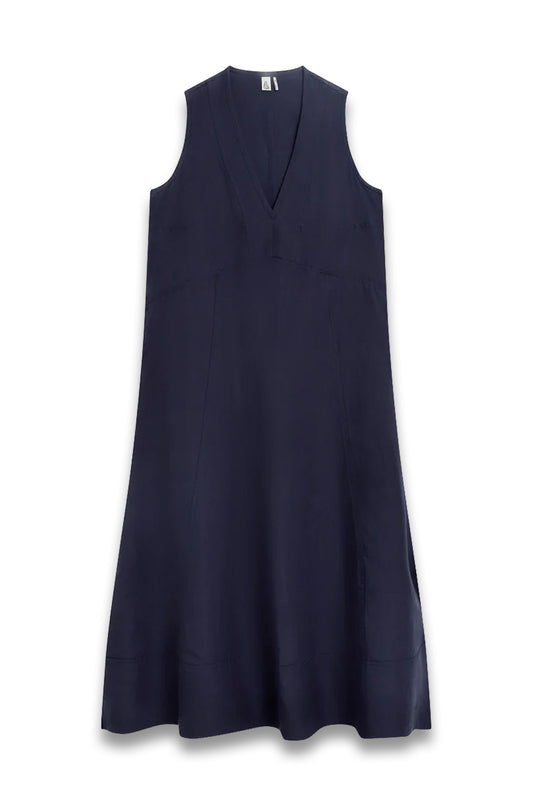 Women's Future-Linen Panelled V Neck Dress