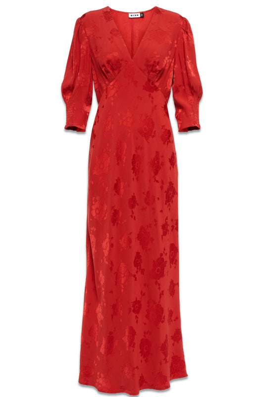 Zadie Floral Jacquard Midi Dress