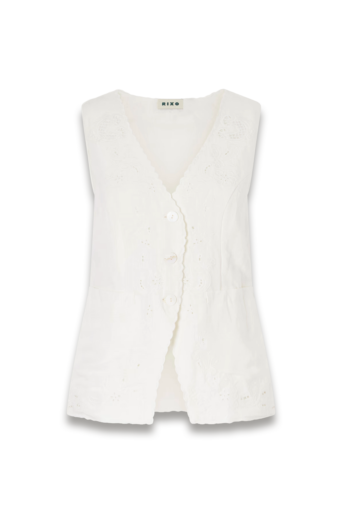 Jesse Broderie Anglaise Linen-blend Top