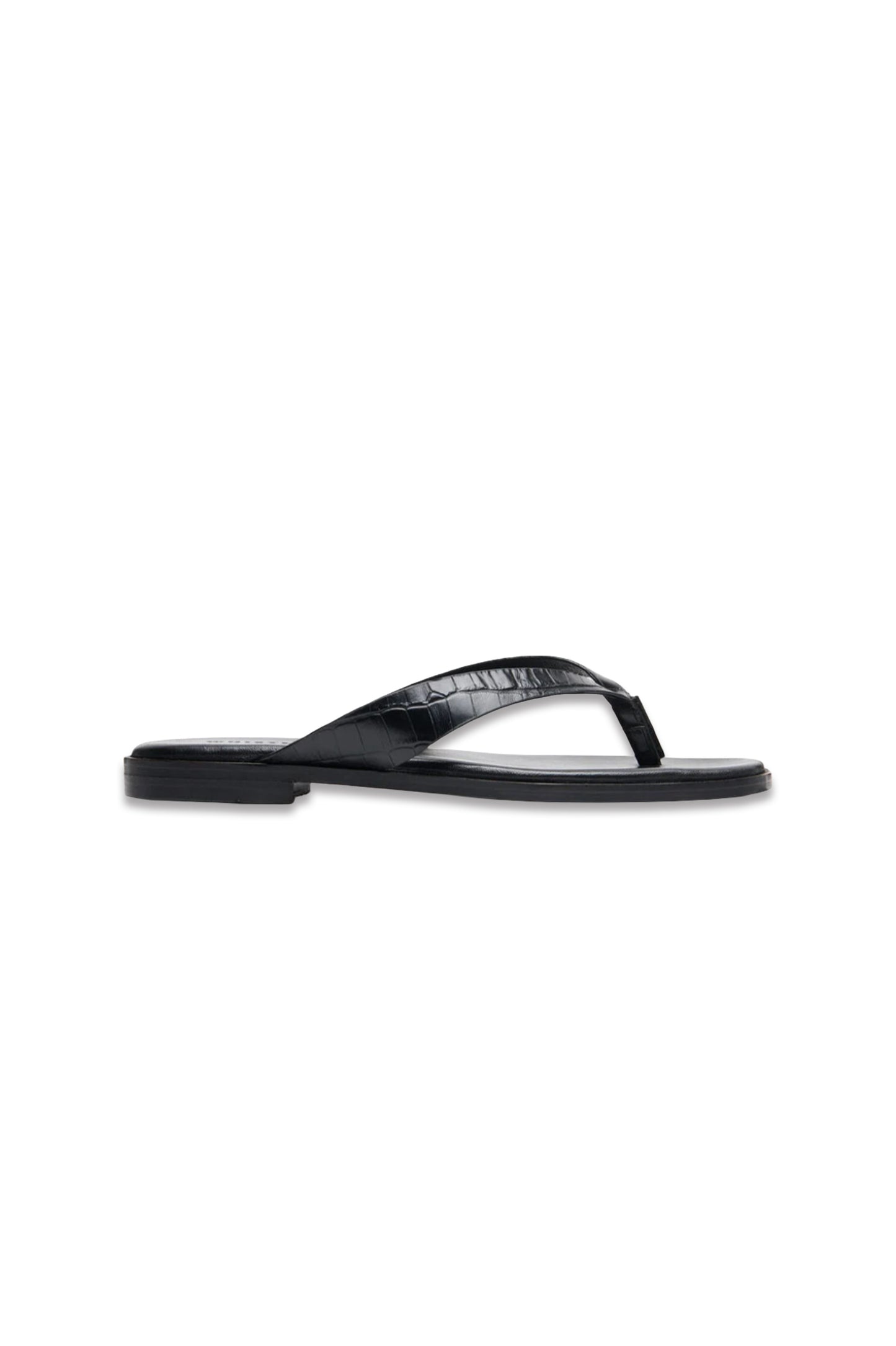 Black Croc Embossed Flip Flop