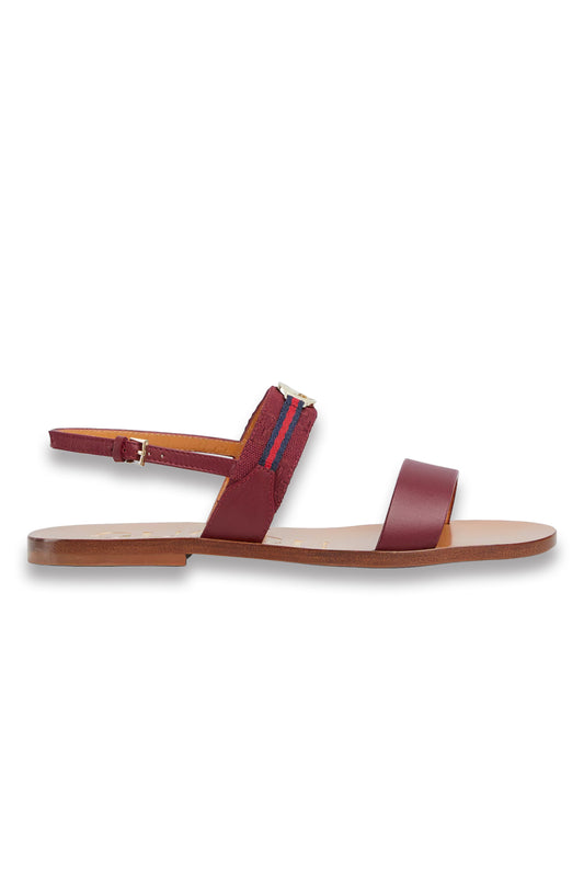 Women's Sandal with Interlocking G and Web