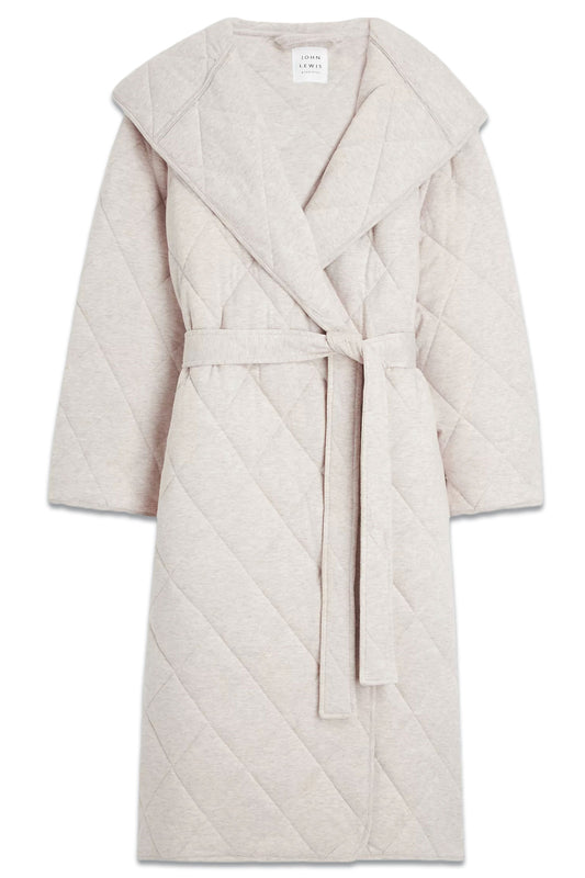 Diamond Quilted Duvet Dressing Gown, Oatmeal