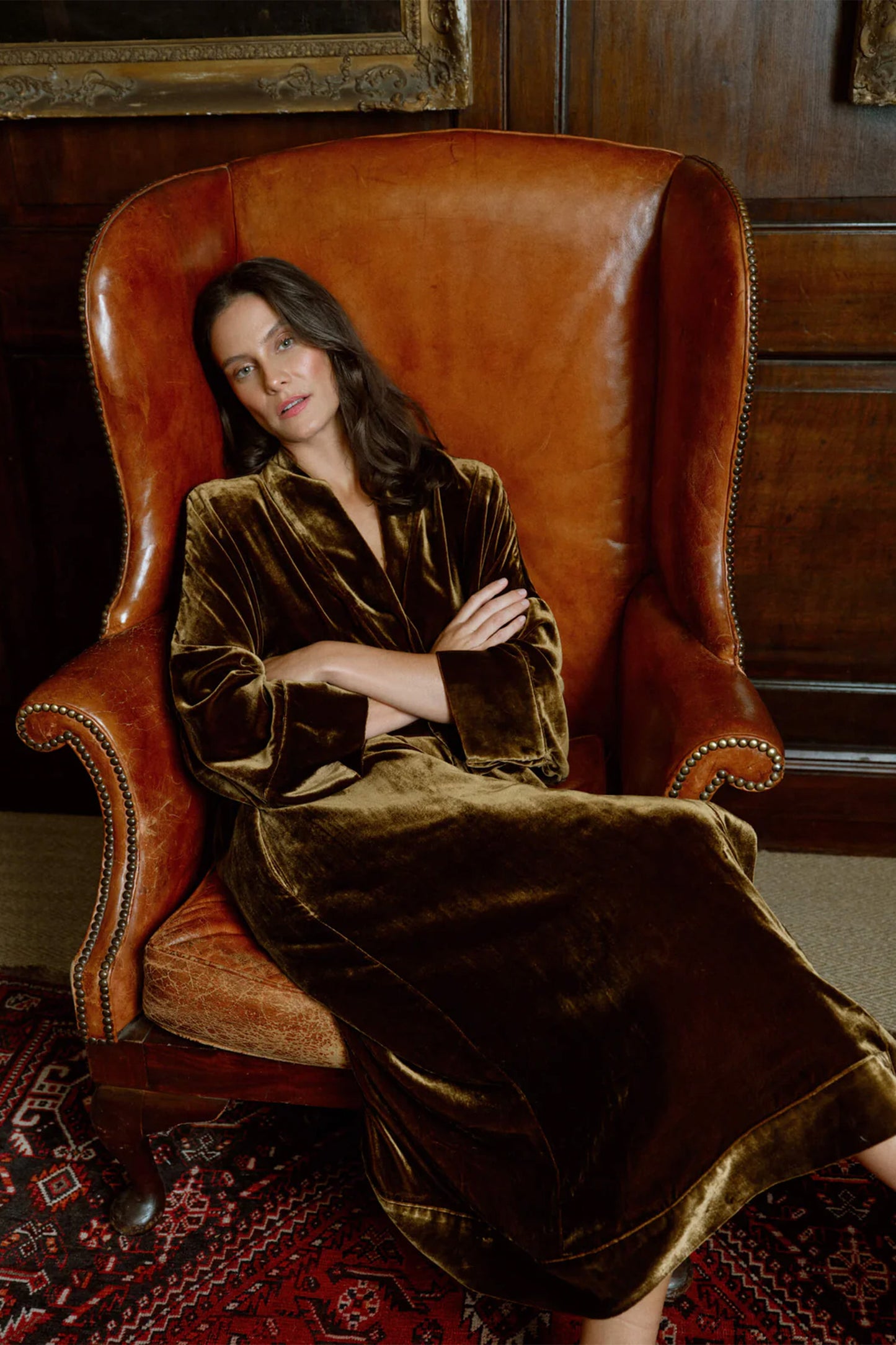 Athens Robe Brunette Viscose Velvet