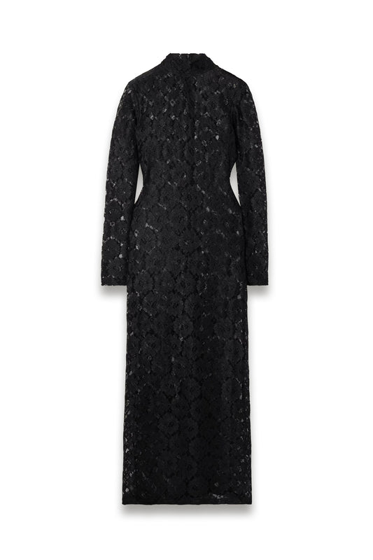 Floral Lace Maxi Turtleneck Dress