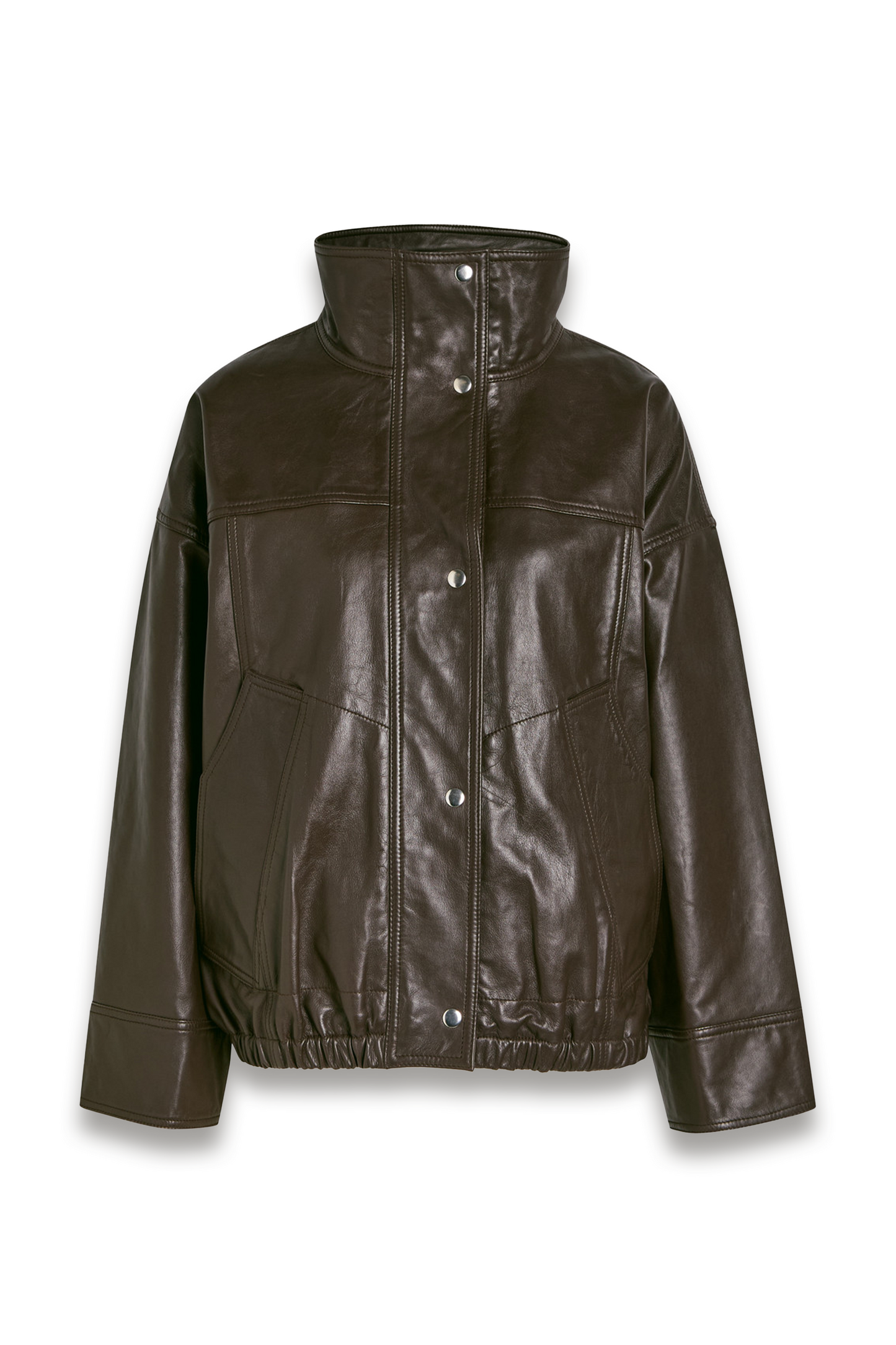 High-neck Leather Jacket