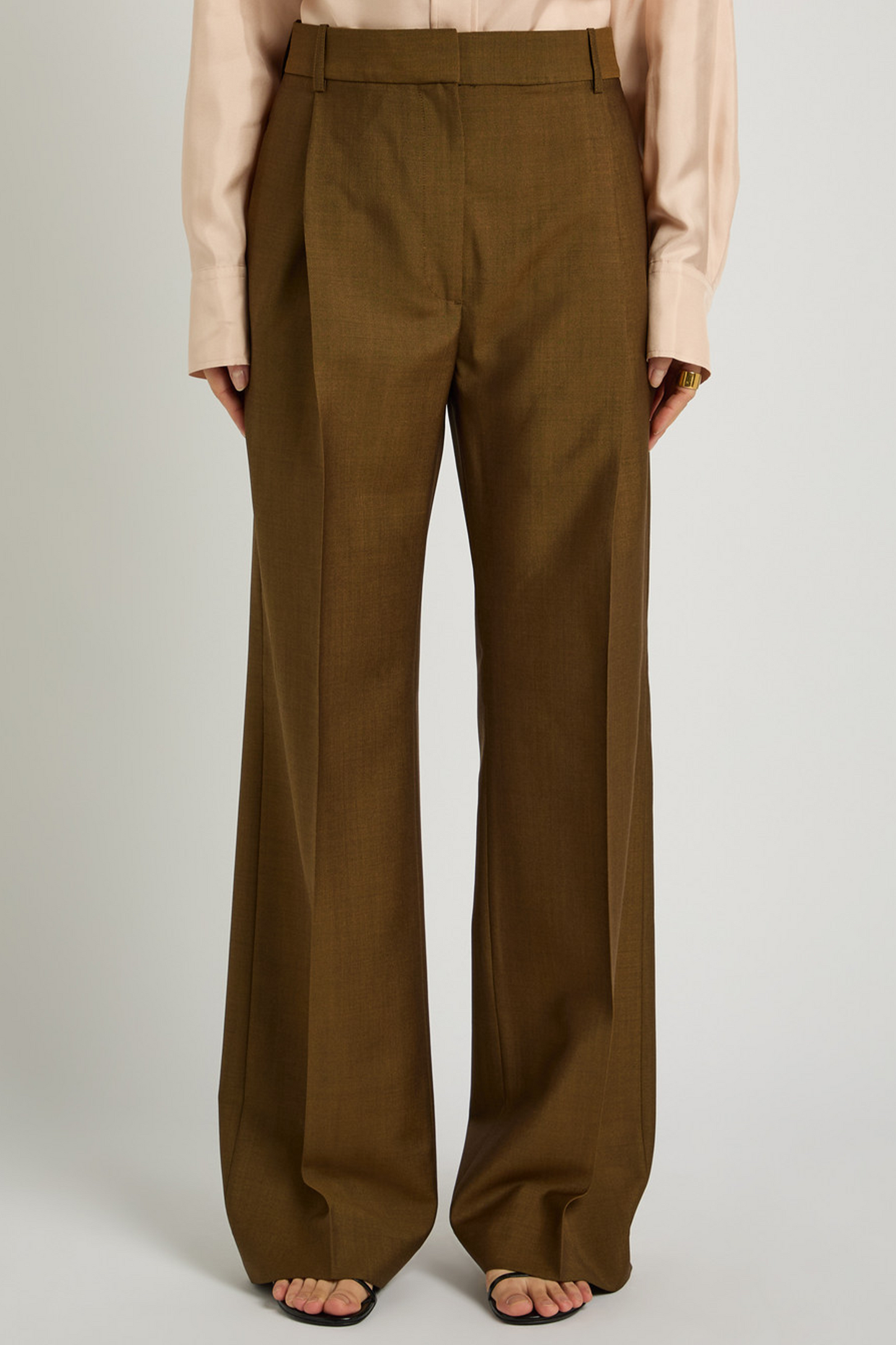 Tailored Straight-leg Wool-blend Trousers