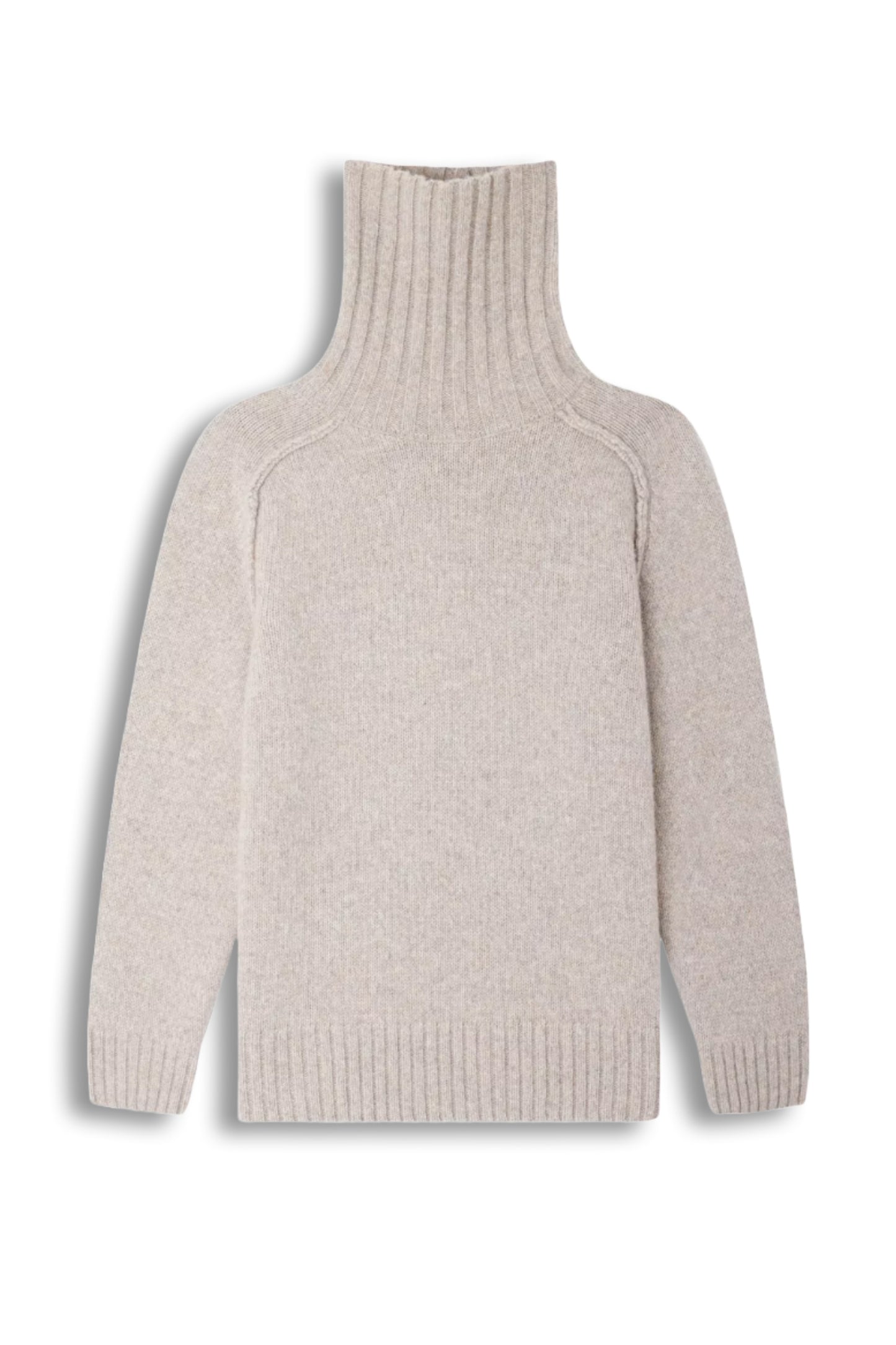 Windy high-neck wool-blend knitted jumper