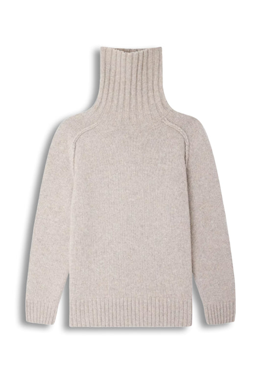 Windy high-neck wool-blend knitted jumper