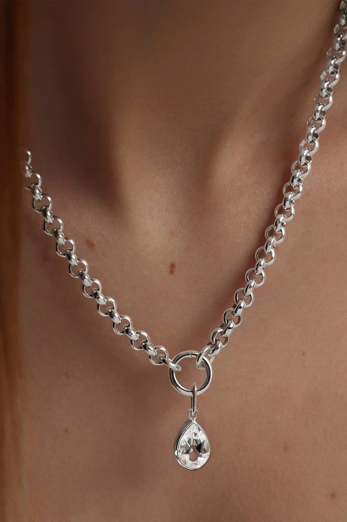 Bold Rolo Chain Charm Necklace